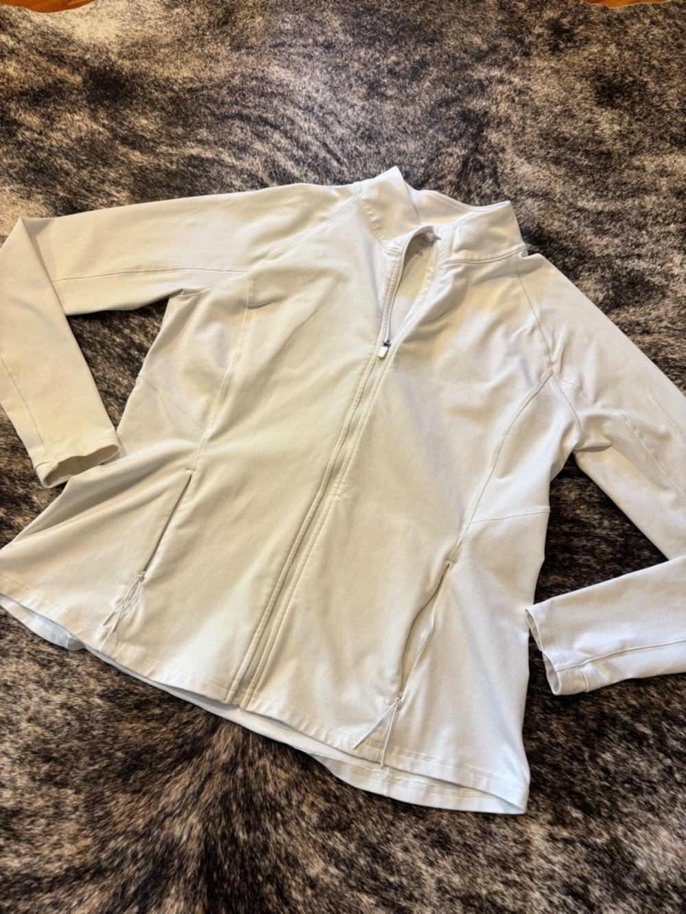 CALIA fitted athletic zip - up jacket, perfectly white, size XXL